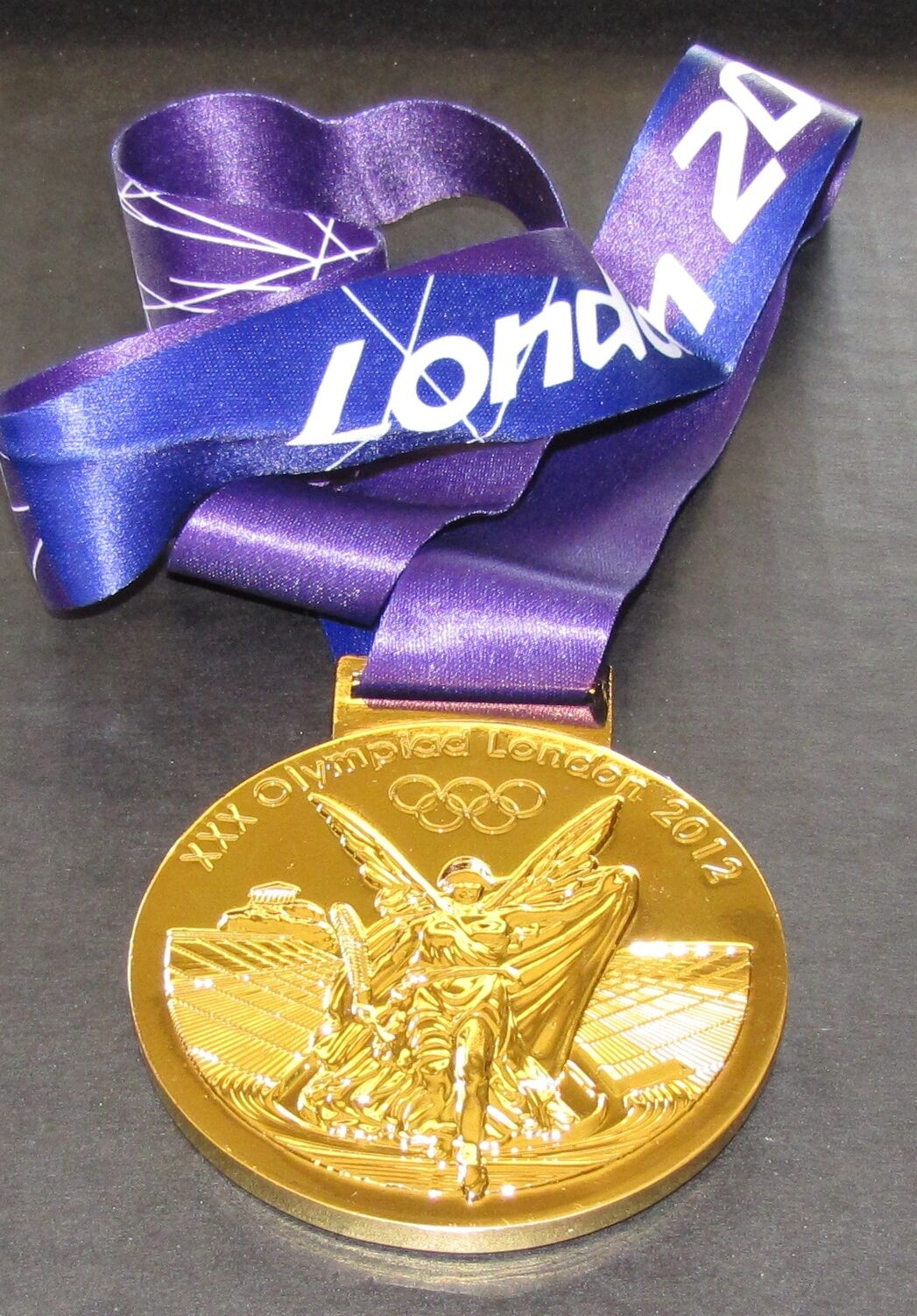 Gold Medal - 2012 London Olympics - With Silk Ribbon & Storage Pouch