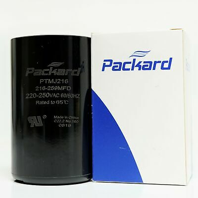 Packard Ptmj216 Motor Start Capacitor. 216-259 Mfd Uf / 220-250 Vac