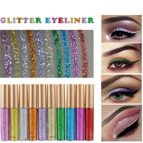 Waterproof Shiny Eyeshadow Glitter Liquid Eyeliner Makeup Eye Liner Pen Metallic