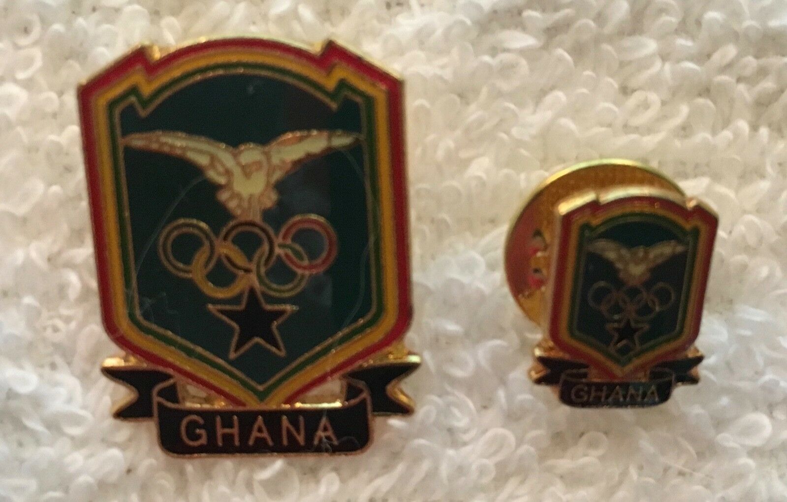Ghana Large And Small Undated Olympic Noc Athletes Pins In Pyeongchang Blue